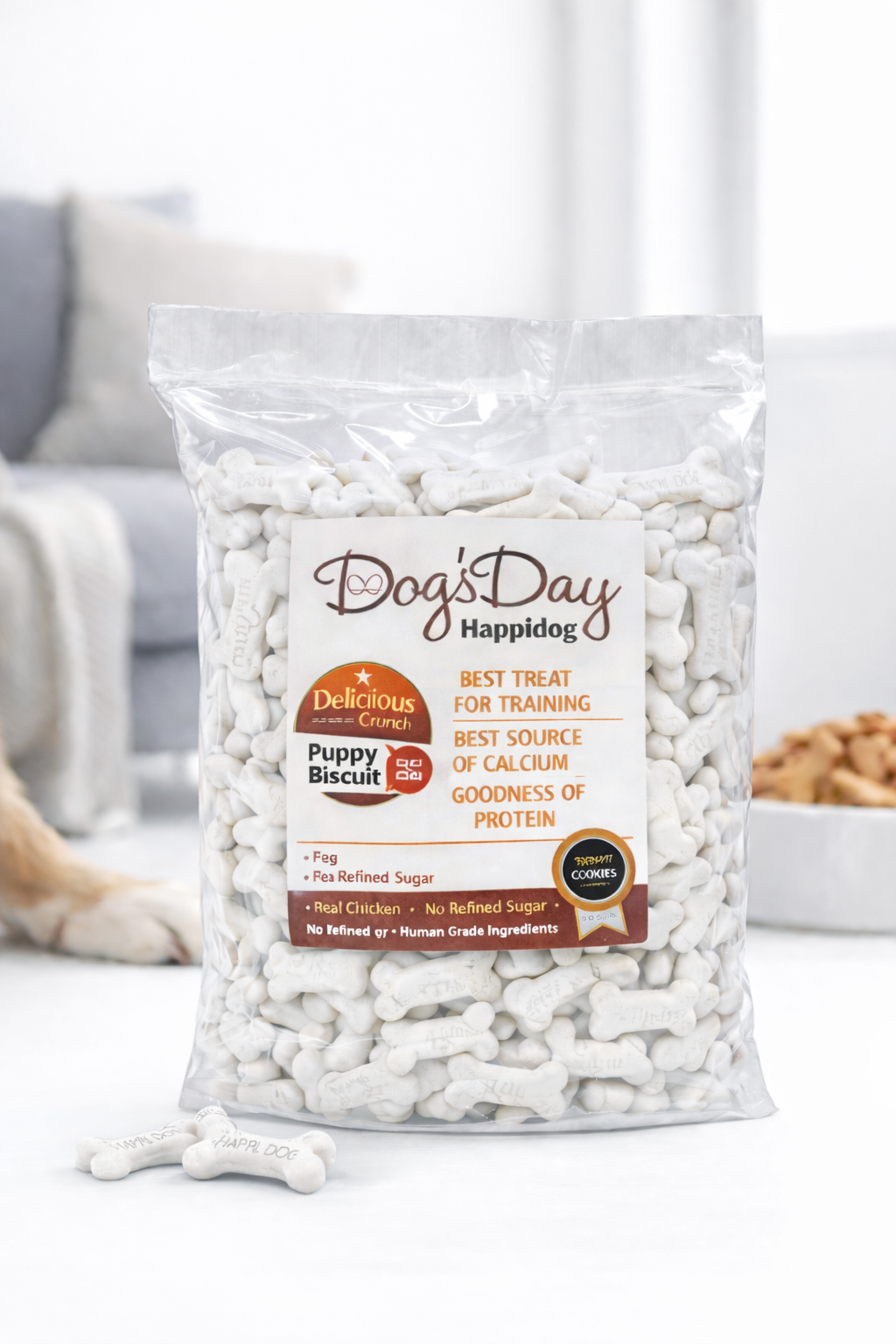 Puppy Dog Biscuits Milk Flavour 1Kg Poly Pack